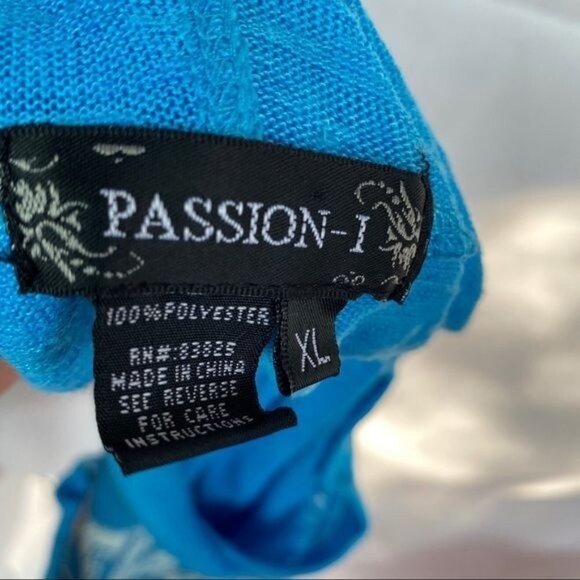 Passion-I Blue Hooded Top San Francisco California Hooded Shirt Size XL - Picture 2 of 9